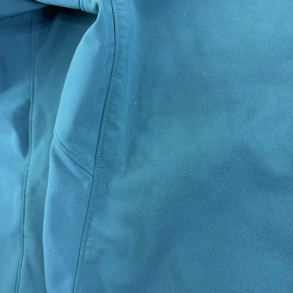 Men's North Face Softshell Full Zip Jacket Size Small Teal Blue Hooded Pullover